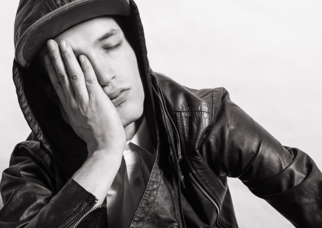 Portrait of sad teenager.